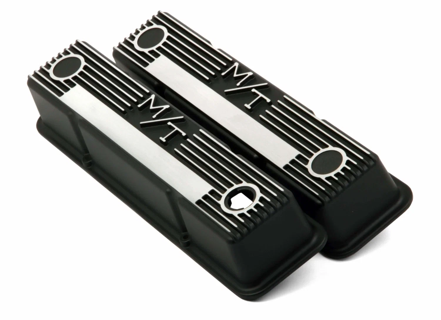 M_T Valve Covers for Small Block Chevy Engines - Satin Black - 241-83